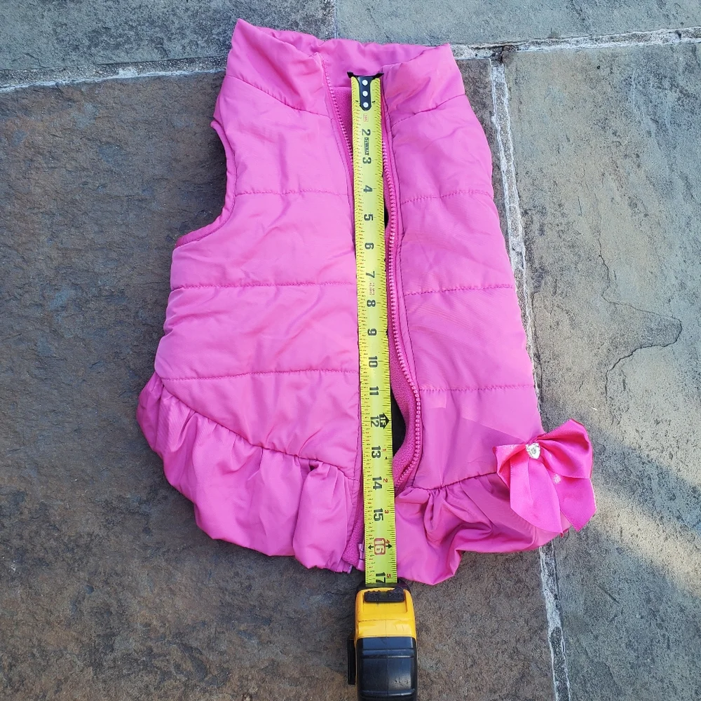 Dog's Pink Puffer Vest with Bow Detail Size L